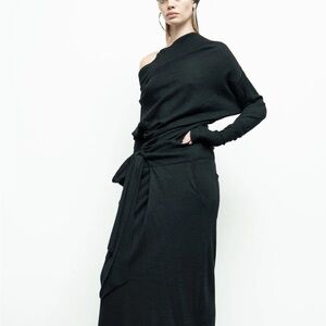 NWT Nicholas K. Free People Rev Convertible Black Linen Blend Sweater $368